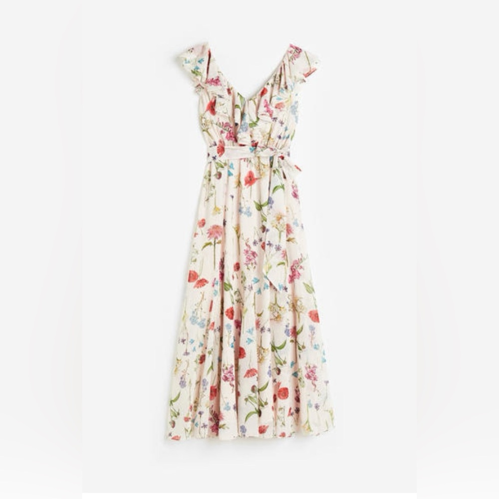 H&M Floral Print Dress with Pink and Cream Tones